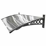 Toldo Policarbonato 1 00x0 50m Portas E Janelas Megatools Cobertura Chuvas Transparente Cinza