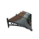 Toldo Policarbonato 1 60x0 50m Portas E Janelas Megatools Cobertura Chuvas Fumê Preto 