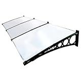 Toldo Policarbonato 4 00x1 00m Portas E Janelas Megatools Cobertura Chuvas Milk Preto