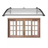 Toldo Versátil Em Policarbonato Win Home 120cm X 62cm Preto Com Cristal Para Portas E Janelas 