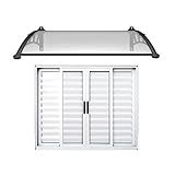 Toldo Versátil Em Policarbonato Win Home 80cm X 62cm Preto Com Cristal Para Portas E Janelas