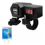 Tomada 12v 2 Usb Voltímetro Moto Barco Jetski Lancha Carro