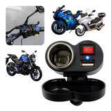 Tomada 12v Usb 5v Moto Carregador Cel Isqueiro Prova De Agua