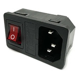 Tomada Ac Tripolar C14 10a Painel Com Chave E Porta Fusível