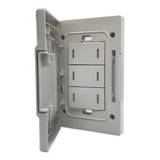 Tomada Area Externa 4x2 Embutir Com Interruptor Triplo