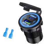 Tomada Carregador P Carro Tipo C E Usb 3 1a 12 24v