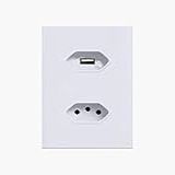 Tomada Carregador Usb 5v 2a Glass Espelho Em Acrilico Branco Lumenx