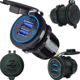 Tomada Carregador Usb Veicular   2 Saidas 6 0a   Liga deslig
