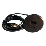 Tomada Com 2 Usb Renna Embutir Mesa Sofá Pop Preta Red 2 1 A Cor Preto