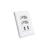 Tomada De Parede Dupla Bivolt C USB Duplo