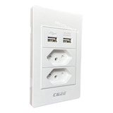 Tomada Dupla Com 2 Saidas Usb 5v Universal Para Carregador