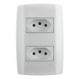Tomada Dupla Monobloco 10a Slim Ilumi fácil Instalação Cor Branco