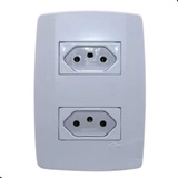 Tomada Dupla Slim Monobloco Cor Branco Ilumi