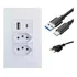 Tomada Dupla Usb Tipo C Com Espelho Parede Universal Bivolt Completa Luck Way