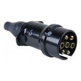 Tomada Elétrica 12v 7p Alumínio Macho Preta
