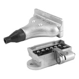 Tomada Engate Retangular Carreta Macho Femea 6 Polos Metal