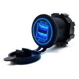 Tomada Led Usb Automotiva 12v 24v Carregador Veicular 4 2a