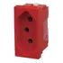 Tomada  módulo  2p t 10a 250v Bivolt Vermelho Pial Plus 