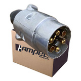 Tomada Plug Engate Carretinha Macho 6 Polos Metal Alumínio