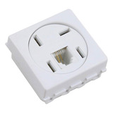 Tomada Telebras Com Rj11 4fios Módulo Duplo Branca