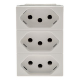 Tomada Tripla 10a 2p t Branca 615043bc Pial Plus Legrand Cor Branco