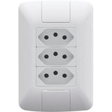 Tomada Tripla 10a Com Placa 2p t Tramontina Aria Com Nf e Cor Branco