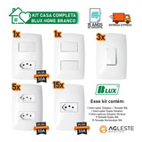 Tomadas Interruptores 25 Pçs Casa Completa Blux Branco