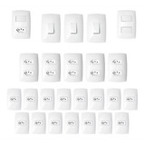 Tomadas Interruptores 25 Pçs Casa Completa Blux Branco