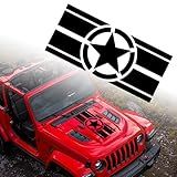 TOMALL Adesivo De Carro De Estrela De 88 Cm Para Capô De Carro Gráficos De Estrela De Cinco Pontas Adesivos De Estrela Militar Estrela Do Exército Dos EUA Para SUV Veículos Off Road Carroceria De
