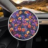 Tomeusey Protetor Solar De Carro Para Capa De Volante De Carro Flor Tropical Anti Calor Capa De Proteção Térmica Para Volante Automotivo Universal Para Sol De Volante Acessórios De Carro Para