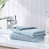 Tommy Bahama Conjunto De Toalhas De Algodão Absorvente E Resistente Ao Desbotamento Decoração De Banheiro Elegante 2 Peças Island Retreat Bay Blue