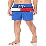 Tommy Hilfiger Calção De Banho Masculino Com Bandeira De 18 Cm Com Secagem Rápida Cobalto M