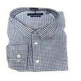 Tommy Hilfiger Camisa Social Masculina De Manga Comprida Com Gola Aberta E Modelagem Regular Xadrez Azul Marinho 15 15 5x34 35