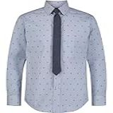 Tommy Hilfiger Camisa Social Masculina De Manga Comprida Com Laço Reto Colarinho Abotoado E Mangas De Punho Azul 14