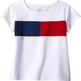 Tommy Hilfiger Camiseta Feminina De Manga Curta Com Logotipo Da Bandeira E Gola Redonda, Branco 4053, 6