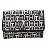 Tommy Hilfiger - Carteira Feminina Clutch Preta E Branca, Preta, Tamanho único, Pvc Classic, Preto, One Size, Clássico