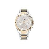 Tommy Hilfiger Relógio Feminino De Quartzo Multifunções De Aço Inoxidável E Pulseira De Elos Cor Dois Tons Modelo 1782387 Dois Tons Relógio De Quartzo