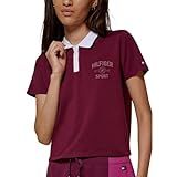 Tommy Hilfiger Sport Camisa Polo Feminina Com Botões Recortados, Roxa, G