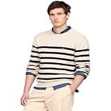 Tommy Hilfiger Suéter Masculino De Malha Waffle Com Gola Redonda Pulôver Leve Também Disponível Em Tamanhos Grandes E Altos Oatmilk Htr Desert Sky P