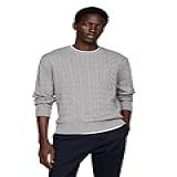 Tommy Hilfiger Suéter Masculino De Tricô Com Gola Redonda Pulôver Leve Cinza Médio Mesclado Cinza Médio Mesclado Medium
