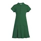 Tommy Hilfiger Vestido Polo De Manga Curta Para Meninas Com Interloque, Roupas Infantis Para Uniforme Escolar, Plissado, Hunter, 16-18