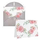 TOMPPY Cartões De Felicitações Rosa Flor Impresso Cartões De Agradecimento Com Envelopes Cartão De Feliz Aniversário Para Todas As Ocasiões Aniversário Agradecimento Casamento E Mais 10 X 15