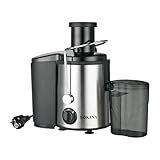 Tomshin Extrator De Máquinas De Suco 800W Espremedores Centrífugos Elétricos Anti Gotejamento 2 Velocidades Ajustáveis Com Jarro De Suco E Recipiente De Polpa Para Frutas E Vegetais