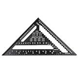 Tomshin Régua Triangular Métrica De Liga De Alumínio Quadrada De 12 Polegadas Régua Triangular De Escala Dupla Medidor De Layout De Transferidor Triangular De Alta Precisão Ferramenta De Layout De Fác
