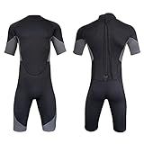 Tomshin Roupa De Mergulho Curta Masculina De Neoprene 3mm Roupa De Mergulho De Corpo Inteiro Com Zíper Traseiro Para Mergulho Surf Natação Rafting Caiaque