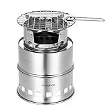 TOMSHOO Fogão Portátil Dobrável à Prova De Vento A Lenha Compacto De Aço Inoxidável Fogão A álcool Acampamento Caminhadas Mochilão Piquenique Churrasco