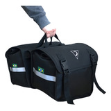 Tondin Bolsa Alforge Lateral Moto Universal Nylon 900 Com Refletivos Cor Preto