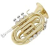 Tone Bb Key Pocket Trumpet Conveniente Professional Playing Cornet Trompete Bocal Instrumento De Sopro BolsoTrompete
