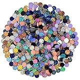 Tongcloud Cabochão Redondo De Resina Plana De 500 Peças Cabochão De Drusa Sintética Cabochão Redondo E Plano Para Fazer Joias Artesanato DIY 20 Mutlicolor 8 Mm