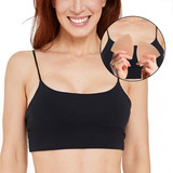 Top Academia C Bojo Feminino Removível Treino Fitness Preto